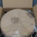 Wimarsbon Storage Ottoman, Modern Round Footrest with Soft Padded Seat, Teddy Velvet Footstool with Wood Legs, Accent Small Table or Plant Stand for Hallway, Living Room (Champagne)