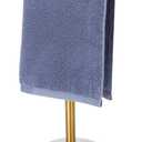 Gold Hand Towel Holder Stand with Heavy Marble Base, T-Shape Towel Rack, Free-Standing for Bathroom Vanity Countertop, 304 Stainless Steel (Gold)