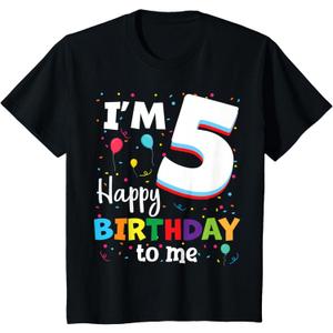 Five 5yr 5th Birthday Happy Birthday Boys Girls 5 Years Old T-Shirt, XS