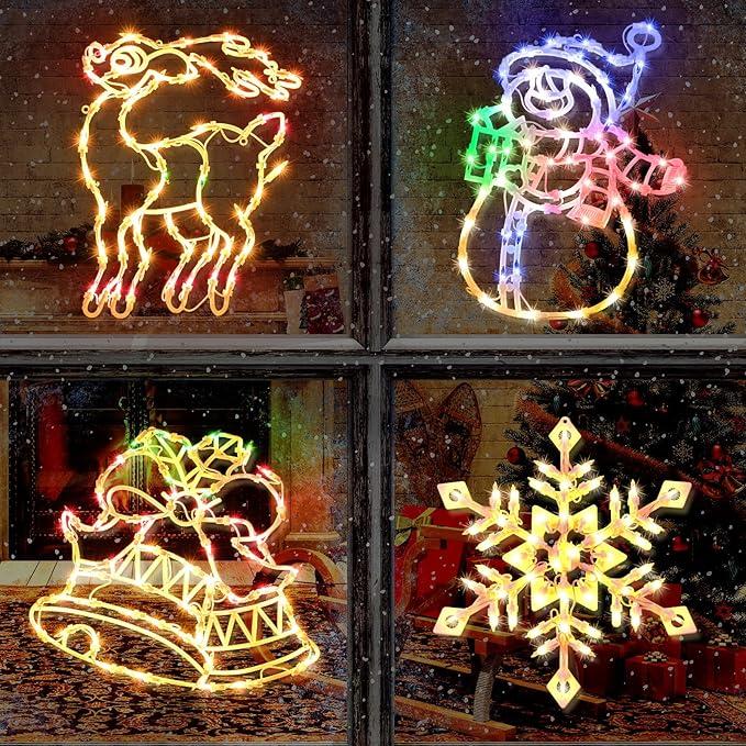 2 Pack Folding Warm White Snowflake Decoration LED Snowflake Lights Large Snowflake Decorations Outdoor Lighted Snowflake (20" Warm White Snowflake)