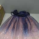 Glamulice Princess Sparkle Tulle Dress Flower Girl Little/Big Girls Wedding Bridesmaid Dresses Pageant Party Ball Gown (7-8 Years, Navy Blue + Pink - Ankle Length & Sparkle Tulle)