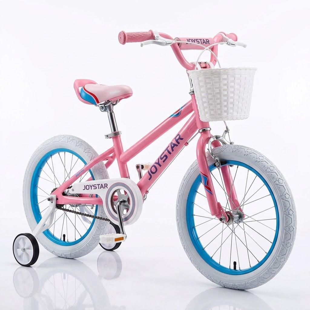 JOYSTAR Vintage Kids Bike for Girls & Boys Ages 2–9 – 12 14 16 18 Inch Toddler Bicycle with Training Wheels, Wicker Front Basket, Coaster Brake & DIY Decals