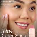 Mineral Fusion 3-in-1 Color Stick - Hydrating Cream Blush Tint for Cheek, Lip and Eye - Natural Multi Use Makeup (Rosette)