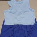 ZAFUL Women's Casual Sleeveless Summer Two Piece Outfits Crop Top and Side Split Draped Ruched Maxi Skirt Set Solid Suiting (Medium, B-mix Blue)