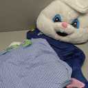Morph Easter Bunny Costume Adult Rabbit Mascot Dungarees Suit for Easter Costumes Celebrations and Events