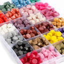 Bright Creations Letter Wax Stamp Beads Kit, Octagon (48 Colors, 1310 Pieces), 2 Pcs