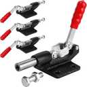 4-Pack GH-305C Push-Pull Adjustable Toggle Clamp, 500 Lbs Holding Capacity Quick Release Stroke Clamp, Push Pull Action Toggle Clamps for Welding, Woodworking, and More