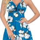 Avidlove Swimsuits for Women Two Piece Retro Tankini Set Halter Swimsuit Vintage Bathing Suits with Boyshorts (Medium, Pat12)