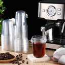 Ziliny 50 Sets Clear Plastic Coffee Cups with Sip Lids, Disposable Plastic PET Crystal Cups for Iced Coffee, Smoothie, Cold Beverage, Drink Shops and Party Catering(Clear,14 oz)