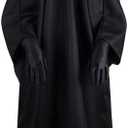 Women Men Black Hoodies Robe Costume with Mask & Gloves for Cosplay Halloween Carnival Theme Party