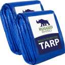 Rugged Rhino All Weather 100% Waterproof Heavy Duty Tarp, 2 Pack, 5 Mil UV Temperature Resistant Tarps, High Durability Multipurpose Cover, for Home Outdoor Patio Winter Leaf Camping, 9x12 Blue (9' x 12' (2 Pack))