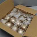 16 Pcs Champagne Glass Christmas Ball Ornaments Set Matte Shiny Clear Glass Baubles Bulks Vintage Xmas Bulbs for Holiday Christmas Tree Home Wedding Birthday Party Decorations Gifts, 2.36inch