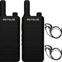 Retevis RT22P Walkie Talkies Long Range, Rechargeable FRS Two Way Radios with Earpiece for Adults, New Version of RT22(2.0), 1620mAh, USB-C, VOX, Handheld Small 2 Way Radio for Camping Gift(2 Pack)