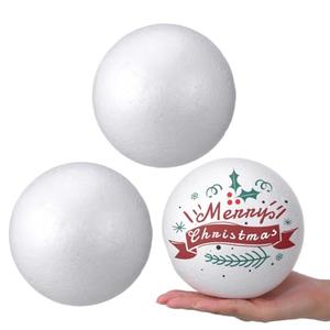Angoily 3Pcs White Polystyrene Foam Balls for Crafts Spheres for DIY Christmas Ornaments, Cake Decorating & Art Craft Projects, Mini Round Spheres Balls Painting and Decorating Supplies