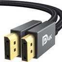 IVANKY 6.6ft DisplayPort 1.2 Cable 2-Pack, Nylon Braided DP to DP, Supports 2K@165Hz and 4K@60Hz, Compatible with PC, Laptop, TV - Grey