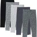 HonestBaby Multipack Leggings Skinny, Flare and Cargo Pants Organic Cotton for Infant Baby Girls, Toddlers, Little Kids 4T
