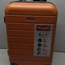 Wrangler Smart Spinner Hardside Luggage, 22-Inch Carry-On, Burnt Orange, Carry-On Only