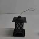 Nature's Way Outdoor Garden Décor Hanging Wild Bird Seed Feeder, Metal Lantern Gazebo Feeder, Easy Fill, Rain Drainage, Black