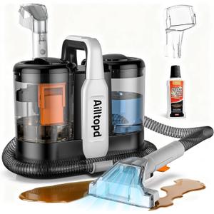 Ailltopd Portable Carpet & Upholstery Cleaner Machine, 15Kpa Strong Suction Couch Cleaner Machine, Spot Cleaner for Carpet, Car, Pets, Stairs, Sofa, Couch Cleaner Machine, Self-Cleaning & 2 Brush