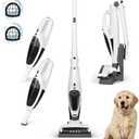 Intercleaner 2 in 1 Handheld & Stick Cordless Vacuum Cleaner, 2-Speed Powerful Suction Lightweight with LED Bagless Stick Vac with Handheld, for Hardwood Floor Carpet Car Pet Hair, Ultra Quiet White