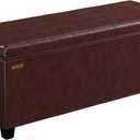 ABHENG Synthetic Leather Metal Frame Storage Ottoman Bench end of Bed Bench with Legs 43.5”W x 15.7”D x 15.7”H Hold up to 770 LB Large Storage Chest Brown UASND624R