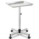 Salon Tray on Wheels, Salon Color Tray with Adjustable Height,Salon Rolling Tray Ideal Use As Metal Mayo Stand Tray,Tattoo Tray, Medical Tray, Dental Tray, Silver