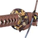 Entez Handcrafted Samurai Katana - Premium Damascus/T10 Clay Tempered Blades - Sharp Functional Japanese Swords, Full Tang