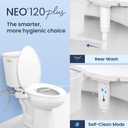 LUXE Bidet NEO 120 Plus - Single Nozzle, Non-Electric Bidet Attachment for Toilet Seat, Patented Slide-In Install, 360 Self-Clean, EZ-Lift to Clean, Rear Wash (Chrome)