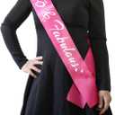 2 x 40 & Fabulous Birthday Sash, 40th Birthday Gifts idea for women, Funny 40th Birthday Party Suppiles, Hot Pink+ Silver(40 & Fabulous)