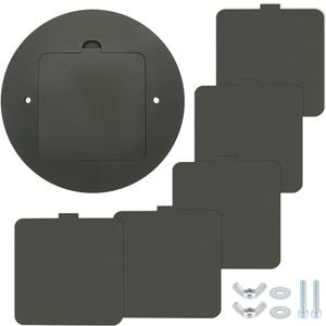 BENECREAT 12inch Diameter Black Pottery Wheel Bats with 6pcs Square Inner Bats, Pre Drilled Round Clay Throwing Bats for Potters Clay Artists Spinning Clay,Making Ceramics, 9mm Thick