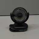 Momcozy Portable Fan with Clip | 4-Speed Mini-Fan for Carrier | Personal Fans Ultra Lighter 0.26lb | Gaps 4.5mm | Handheld Cooling | Rechargeable Rotate for Diaper Backpack/Stroller/Carrier/Chair (Black)