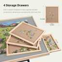 ALL4JIG 1500 Pieces Puzzle Table with Legs and Wheels, 24.92"33.58" Wooden Jigsaw Puzzle Table with 4 Drawers & Cover,Upgraded Stability & Optimized Lightweight Design,Vertical Placement Option