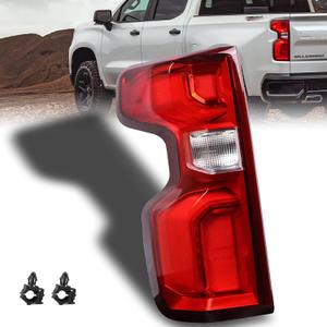 LED Tail Light Assembly Compatible With 2019-2023 Chevy Silverado 1500 Left Driver Side LED Style Taillights Brake Rear Lamp with Bulb and Harness (Only Fit Factory Led Model)