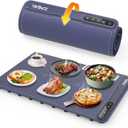Warming Mat for Food -Electric Food Warming Tray (24"x16"), Rapid Full-Surface Heating, Portable & Rollable Versatile Food Warmer for Countertop, Perfect for Gatherings, Parties &Everyday Use (Navy Blue)