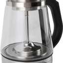 600W Electric Tea Maker Kettle with 4 Gears Keep Warm, Glass Tea Maker Pot for Coffee, Hot Water Needs 1L