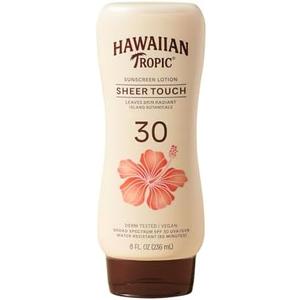Hawaiian Tropic Sheer Touch Lotion Sunscreen, Moisturizing Broad-Spectrum Protection, SPF 30, Sun, Mango, 8 Oz