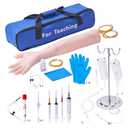 VEVOR Phlebotomy Practice Kit, IV Venipuncture Intravenous Training Kit, High Simulation IV Practice Arm Kit with Carrying Bag, Practice and Perfect IV Skills, for Students Nurses and Professionals