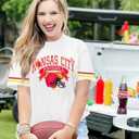 Football Shirts for Women Game Day Tshirt Football Team Fans Gift Tees Sport Season Short Sleeve Tops (White, L)