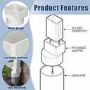Sosation 4 Pcs 2"x3"x4" PVC Offset Downspout Drainage Adapter, Connects 2" X3" Downspout to 4" Round Sewer and Drain Pipe, Hub/spigot End, Universal Design to Fit All Types of 4" Round Drain Pipe Tile