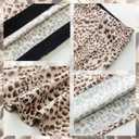 Womens Leopard Print Skirt Midi Long Length Silk Satin High Waist Elastic Skirts (L)