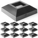 12 pcs 2"x2" Aluminum Deck Post Base Cover, for Railings, Stairs, Patios, Porches, Split Deck Post Skirt (Black)