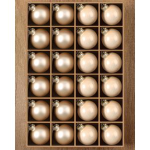 Syhood 24 Pcs Glass Christmas Ball Ornaments Set - 1.8" Small Hanging Christmas Ball Bulbs for Xmas Tree Holiday Party Decorations (Champagne)