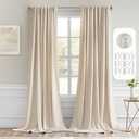 MIULEE Back Tab Cream Beige Curtains 120 Inch Long 2 Panels Set for Living Room Bedroom, Ivory Rod Pocket/Pinch Pleated Light Blocking Extra Long Thermal Insulated Room Darkening Blackout Drapes, 52"W x 120"L