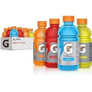 Gatorade Classic Thirst Quencher, Variety Pack, 12 Fl Oz (Pack of 24) Lemon Lime, Orange, Berry, Fruit Punch