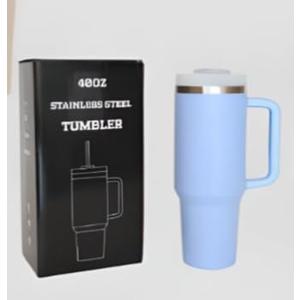 40oz Stainless Steel Tumbler with Handle, Travel Mug (Light Blue)