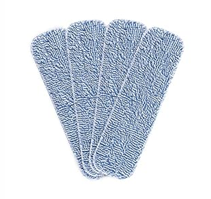 Replacement Microfiber Floor Cleaning Pads - 18''x5'' Dust Mop Refill Sweeping Pad Compatible with Bona Mop, Fits 17” to 18” Flat Mop - 4 Pack
