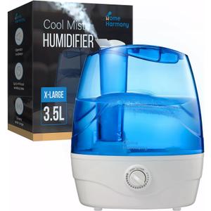 Cool Mist Humidifiers for Bedroom 3.5L Large Room Humidifier Personal Humidifier with 360-Degree Rotating Nozzle and Auto Shut-Off Quiet Baby Humidifiers for Nursery, Bedroom