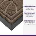 DEXI Front Door Mat Outside Entrance, Heavy Duty Non Slip Low Profile Doormat for Entryway, Trap Dirt and Moisture Welcome Mats, Easy Clean, Patio, Garage, 5x3, Brown