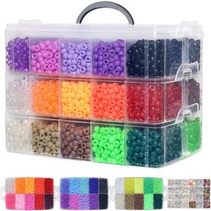 LIS HEGENSA 30 Color 12800PCS+ Kandi Pony Beads Bulk,Bead for Necklace Jewelry Making Hair Braiding Keychain Bracelets Making Kits,Pet Art Beads for Crafts Braids Girls