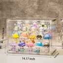 BOHOIDEE 4 Tiers Clear Display Case for Figures, Acrylic Storage Organizers Box with Magnetic Door, Large Dustproof Showcase for Collectibles Action Figure